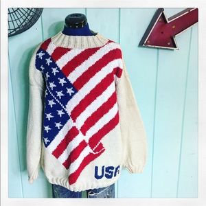 Vintage Knit USA American Flag 🇺🇸 Sweater.